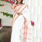 Beatitude White Cotton Tangail Saree