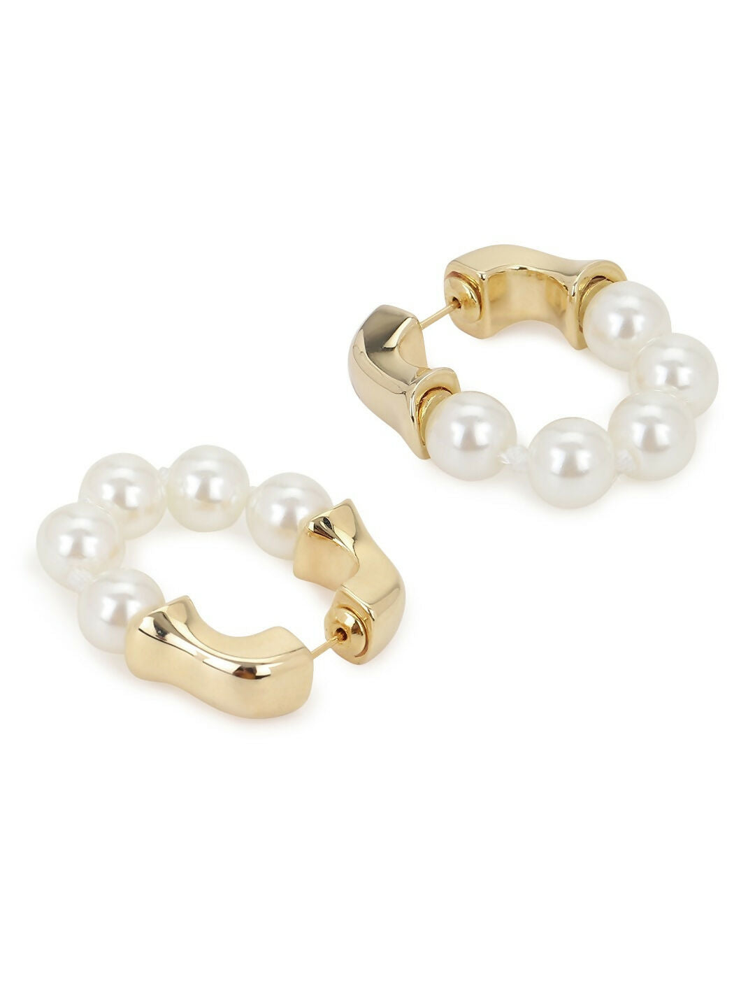 Hoop Pearl Earrings- Ruby Raang | Swadesiicart