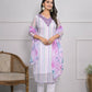 White Viscose Silk Embroidery with Thread and sequence Stitched Suit With Dupatta - Tanisha | Swadesiicart