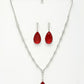 NVR Women's Silver-Plated Red Artificial Stones Studded Handcrafted Jewellery Set - Swadesiicart