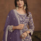 Faux Georgette Purple Embroidered Festive Salwar Suit - Emponline | Swadesiicart
