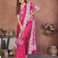 Aastha Fashion Pink Viscose Silk Handmade Original Bandhej Saree