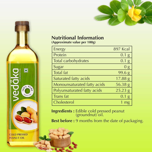 Vedaka Cold Pressed Peanut (Groundnut) Oil - Swadesiicart