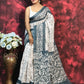 Exclusive Collection Beautiful Batique Print Black Pure Cotton Hand Print Handloom Saree With Running Blouse Piece - Swadesiicart