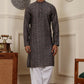 Blue Modal Silk Woven Designer Men's Rajwadi Kurta Set - Mahotsav