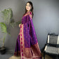 Joban Fashion Purple Banarasi Soft Silk Woven Saree | Swadesiicart