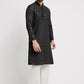 Ethnic India Black Men's Kurta Embellished Cotton | Swadesiicart