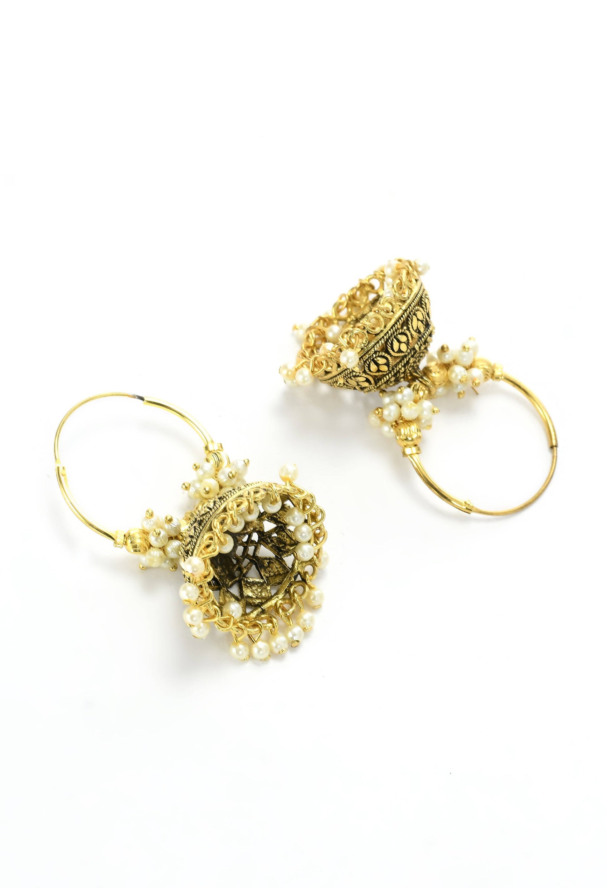 Mominos Fashion Johar Kamal Designer Golden Color Jhumkas | Swadesiicart