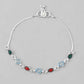 VOJ Set of 2 Silver Plated Heart Shaped Stone Studded Anklet - Swadesiicart