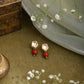 Ruby Raang Red Jasper Kundan Earrings | Swadesiicart