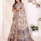 Joban Fashion Lavender Floral Print pattern Banarasi Silk Sarees | Swadesiicart