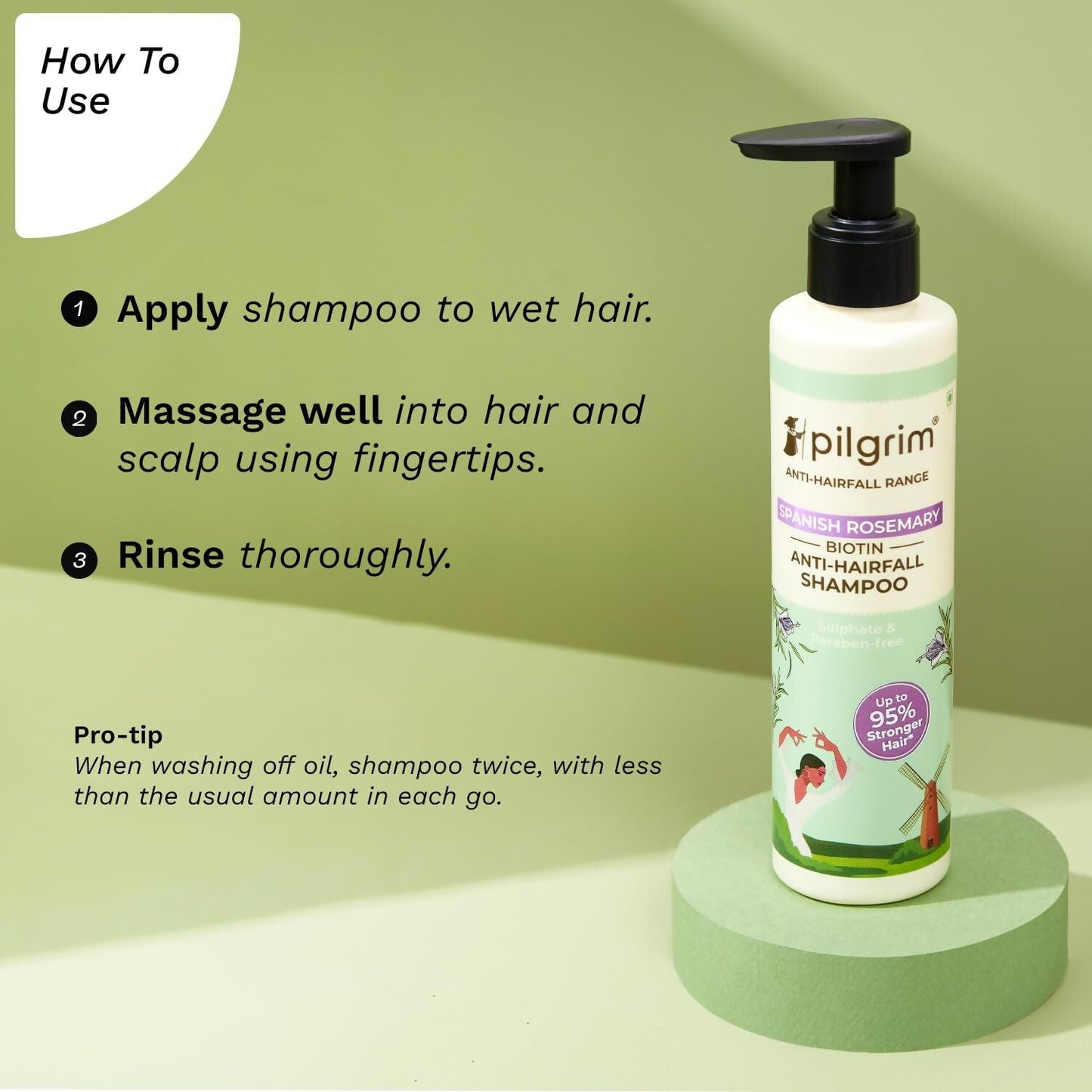 Pilgrim Spanish Rosemary Anti-Hairfall Shampoo (GTM) - Swadesiicart