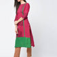 Aniyah Cotton Block Printed Straight Pink Kurta (AN-114K) - Swadesiicart