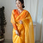 Vamsee Vasu Yellow Organza Saree - Swadesiicart