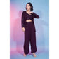 Maroon Georgette Sequence With Thread Designer Co-Ord Set - Flory - Swadesiicart