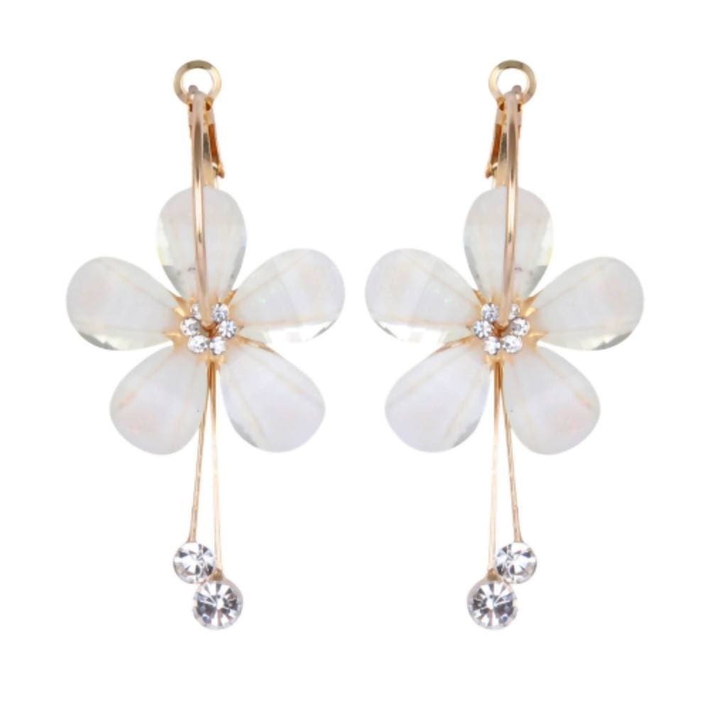 Trendoo Jewelry Gold-Polished Stylish Fancy Party Wear Beige Drops | Swadesiicart