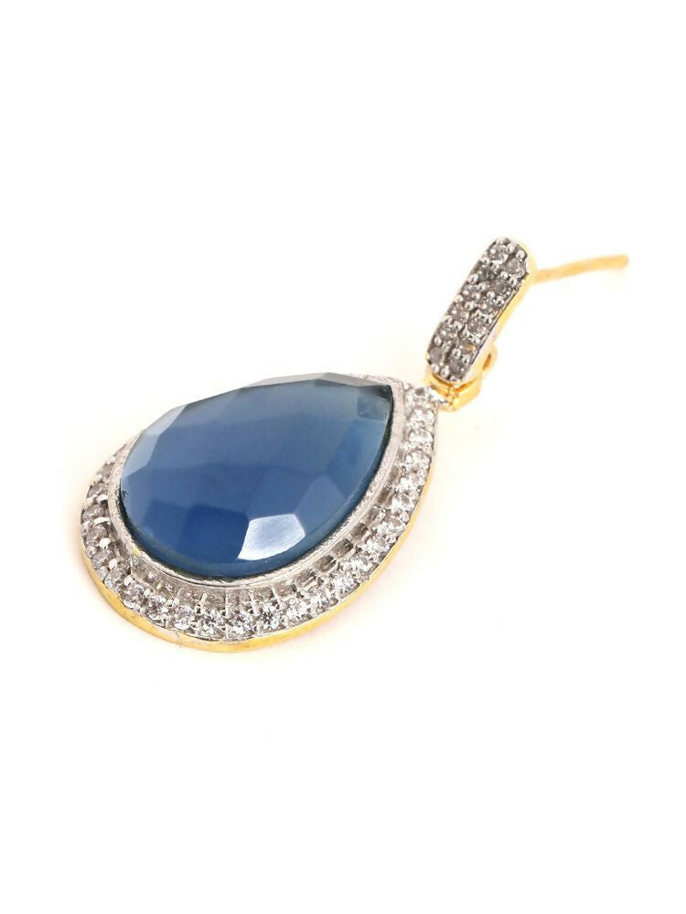 Nuyug 22K Gold Plated Azure Muse Contemporary Drop Earrings | Swadesiicart