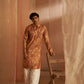 Brown Modal Silk Designer Printed Men's Kurta Set - Mahotsav