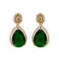 Nuyug 18K Gold Plated Pear Drop Emerald Edge Necklace Set | Swadesiicart