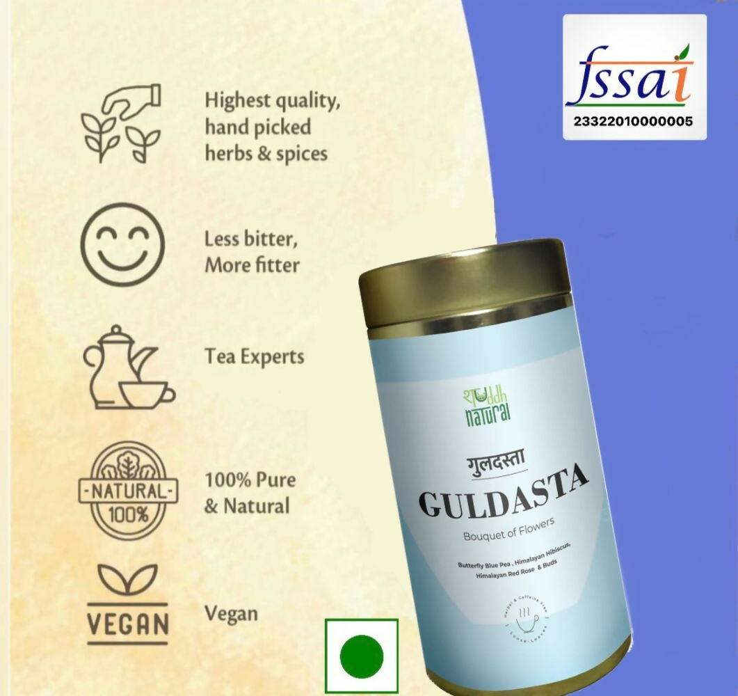 Shuddh Natural Brain Booster Guldasta Floral Tea | Swadesiicart