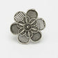 NVR Women's Silver-Toned Floral Shape Adjustable Finger Ring | Swadesiicart