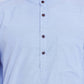 Even Apparels Blue Color Pure Cotton Men's Kurta With Band Collar | Swadesiicart