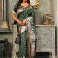 Astita Banarasi Silk Dark Green Saree | Swadesiicart