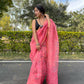 Vamsee Pink Organza Saree - Swadesiicart