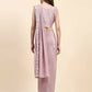 Pink Silk Satin Solid Ready to wear Saree with stitched Blouse - Satiksha | Swadesiicart