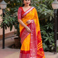 Orange Jute Silk Ethnic Motifs Saree with Unstitched Blouse - Hiral Fashion | Swadesiicart