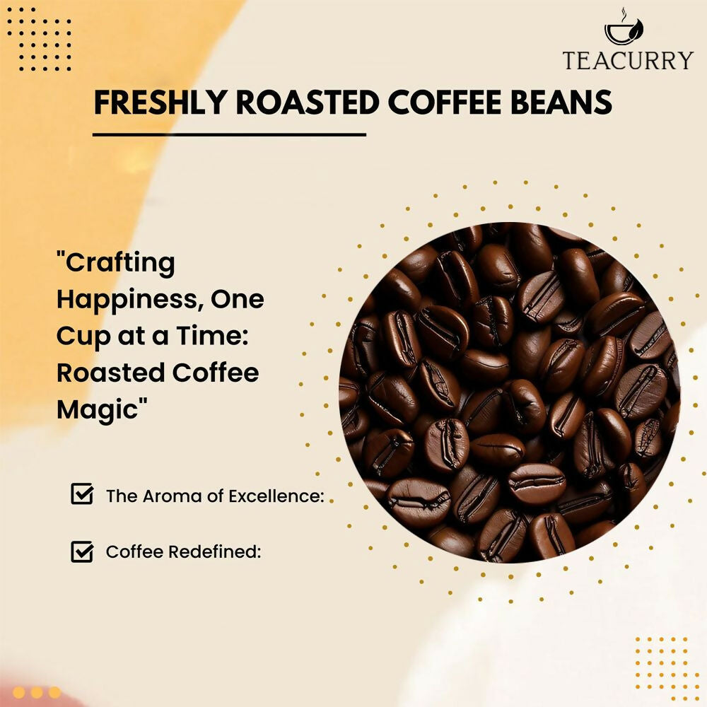 Teacurry Arabica Roasted Coffee Bean (Whole Bean, Medium Roasted) - Swadesiicart