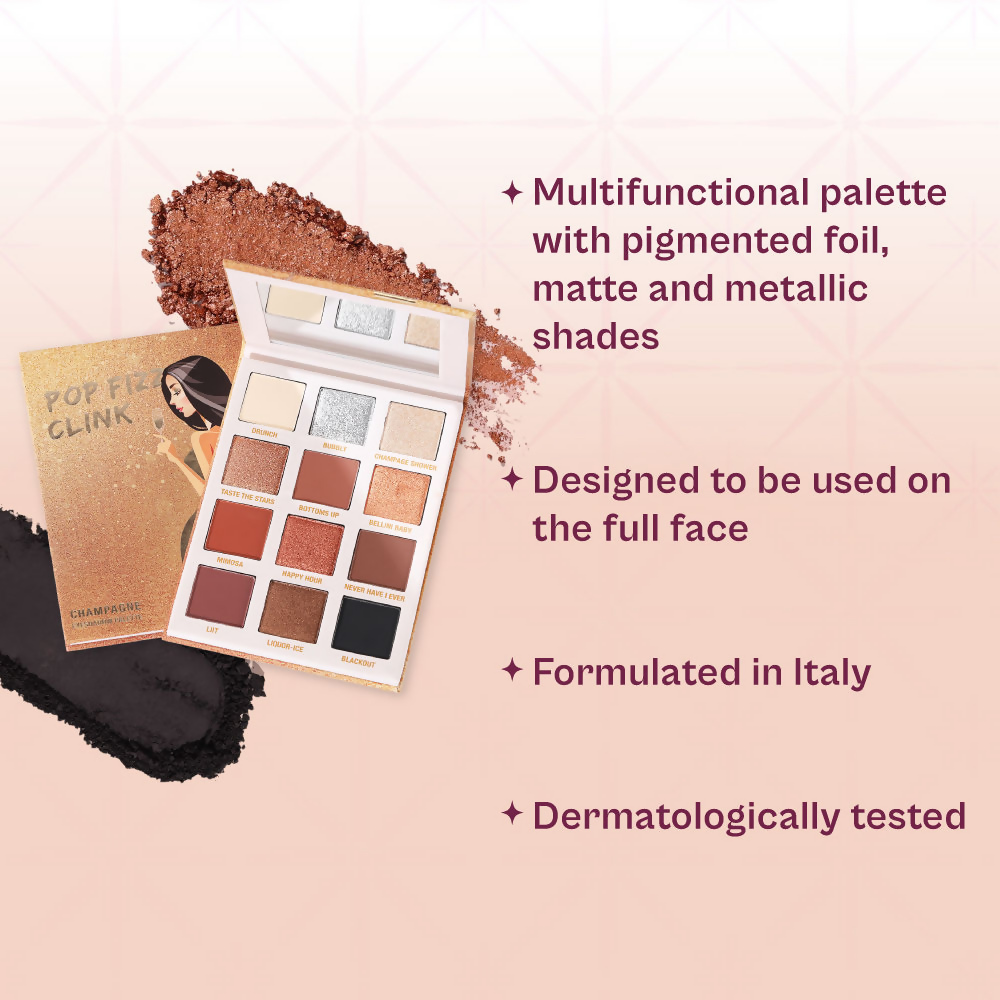 Typsy Beauty Pop Fizz Clink Champagne Eyeshadow Palette - Swadesiicart