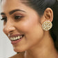 Nuyug 22K Gold-Plated Elegant Kundan Stone Studded & Pearl Beaded Disc Studs | Swadesiicart