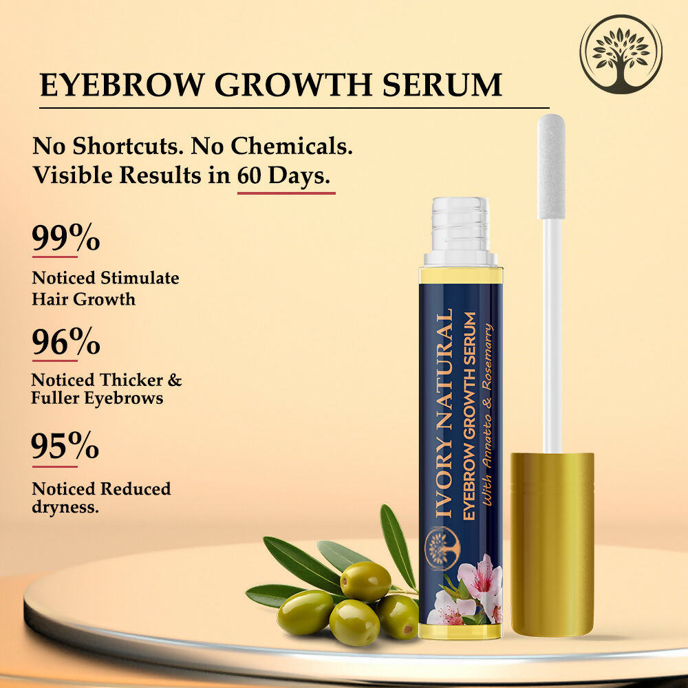 Ivory Natural Eyebrow Growth Serum - Lush Eyebrows For Both Men & Women | Swadesiicart