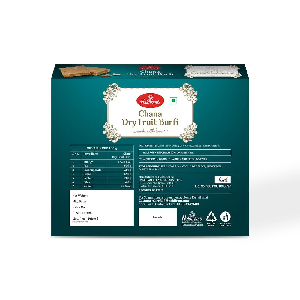Haldiram's Chana Dry Fruit Burfi | Swadesiicart