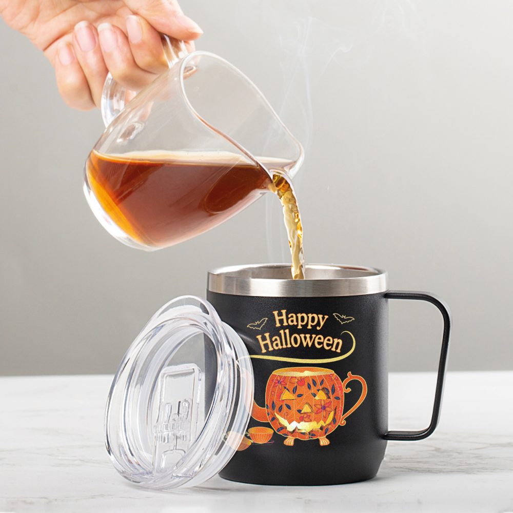 Halloween Mug, Insulated, 11.8 Oz, 350ml (Black)