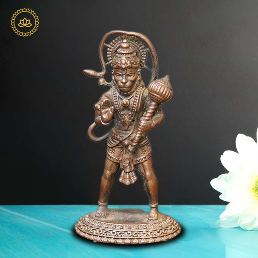 Copper Hanuman Standing Idol - Divine India Art