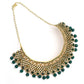 Mominos Fashion Johar Kamal Traditional Rajwadi Design Heavy Golden/Green Color Necklace Set - Swadesiicart