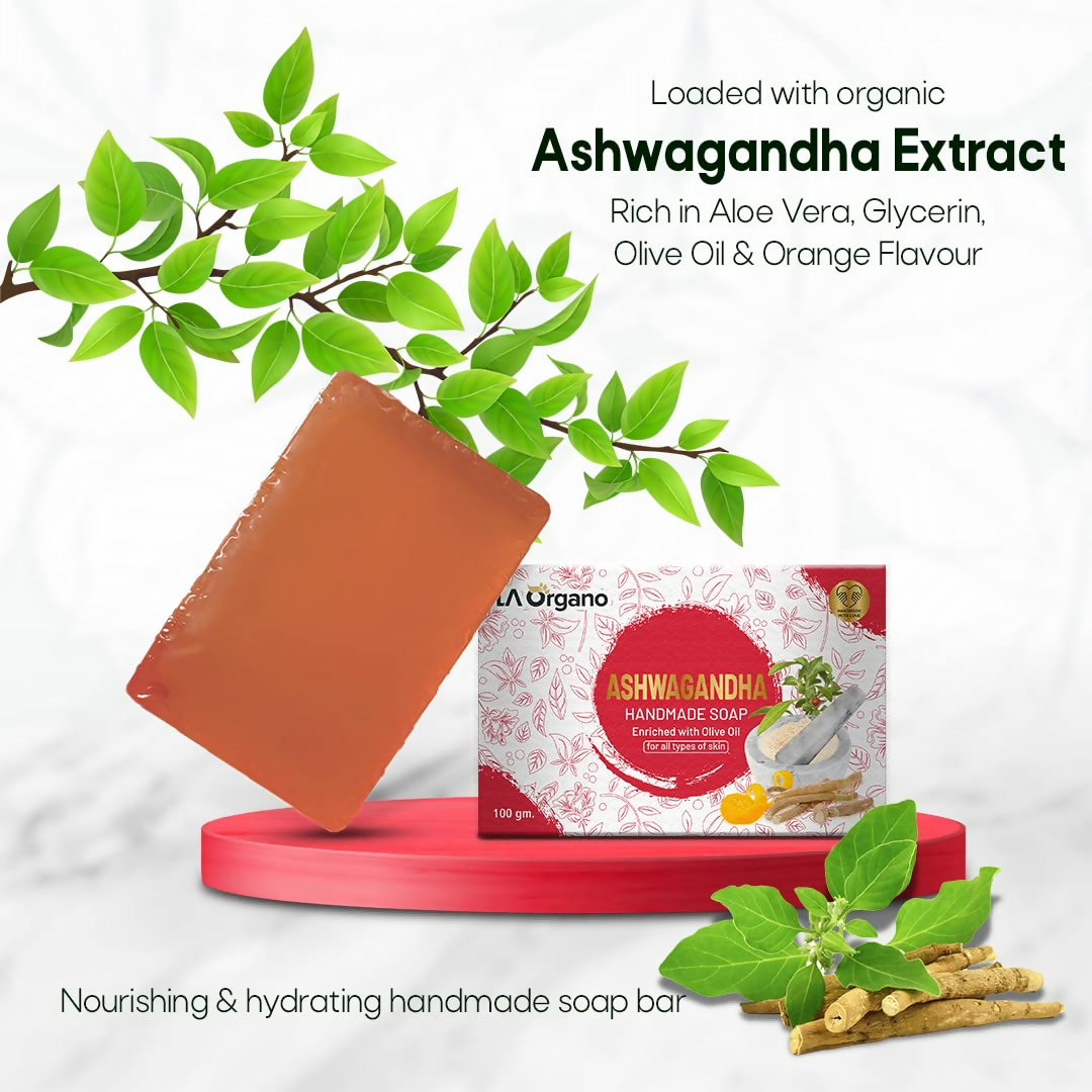 LA Organo Ashwgandha Handmade Natural Bath Soap - Swadesiicart