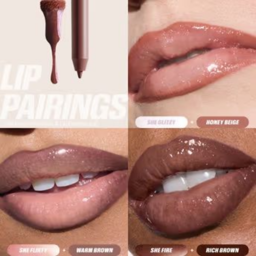 Huda Beauty Icy Nude Faux Filler Lip Gloss - She Flirty | Swadesiicart