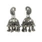 Peacock Shaped Tribal Design Oxidised Silver Plated Chandelier Jhumkas (VMC-PCK2) By House of Ree | Swadesiicart