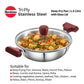 Hawkins Tri-Ply Stainless Steel Deep-Fry Pan with Glass Lid Silver (SSD15G) - Swadesiicart
