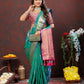 Lorenvalley Fashion Teal Soft Silk Woven Design Zari Weaving Saree - Swadesiicart