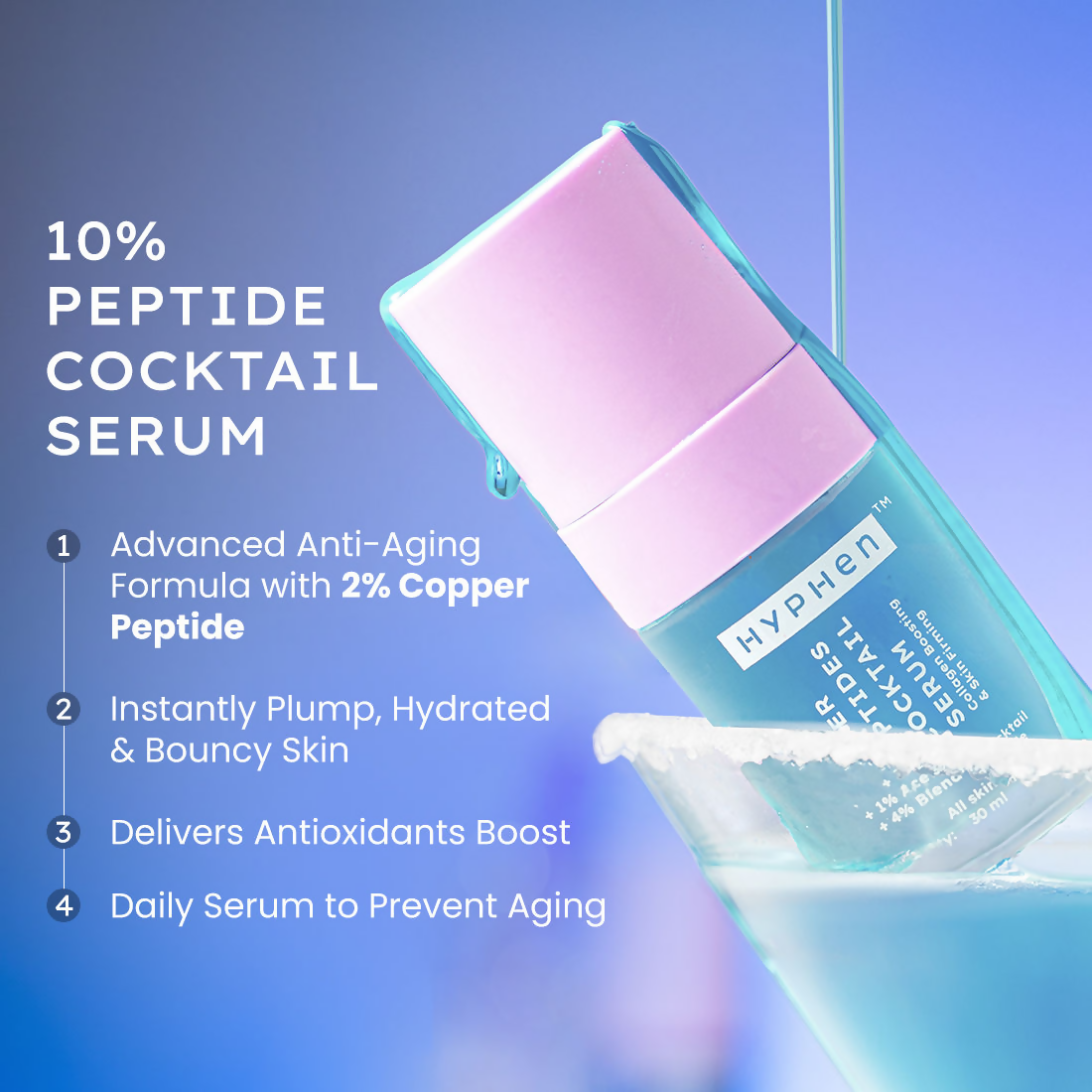 Hyphen 10% Power Peptide Cocktail Serum | Swadesiicart