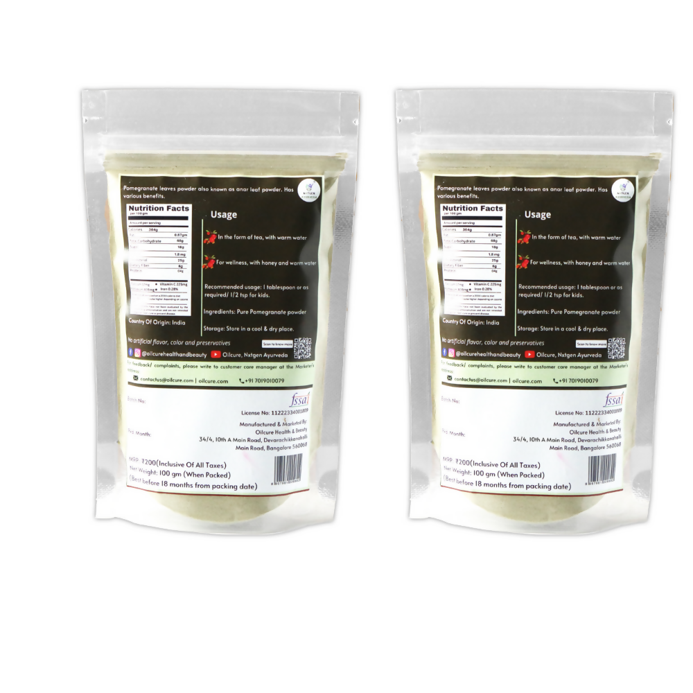 Nxtgen Ayurveda Pomegranate (Anar) Leaf Powder - Swadesiicart