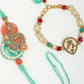 NVR Women & Men Set of 2 Multicolor Stone-Studded & Beaded Bhaiya Bhabhi Rakhi With Roli Chawal & Chocolate | Swadesiicart