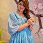 Casual Designer Sky Cotton Silk Gown - Anbazaar