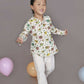 Breathables Kids Cotton Elephant Print Kurta Pyjama Night Suit - White