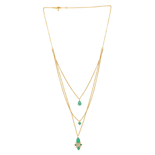 Nuyug 18k Trio Pendant Gold Anti Tarnish Necklace | Swadesiicart