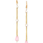 Gold-Polished Contemporary Drop Earrings - Ruby Raang - Swadesiicart